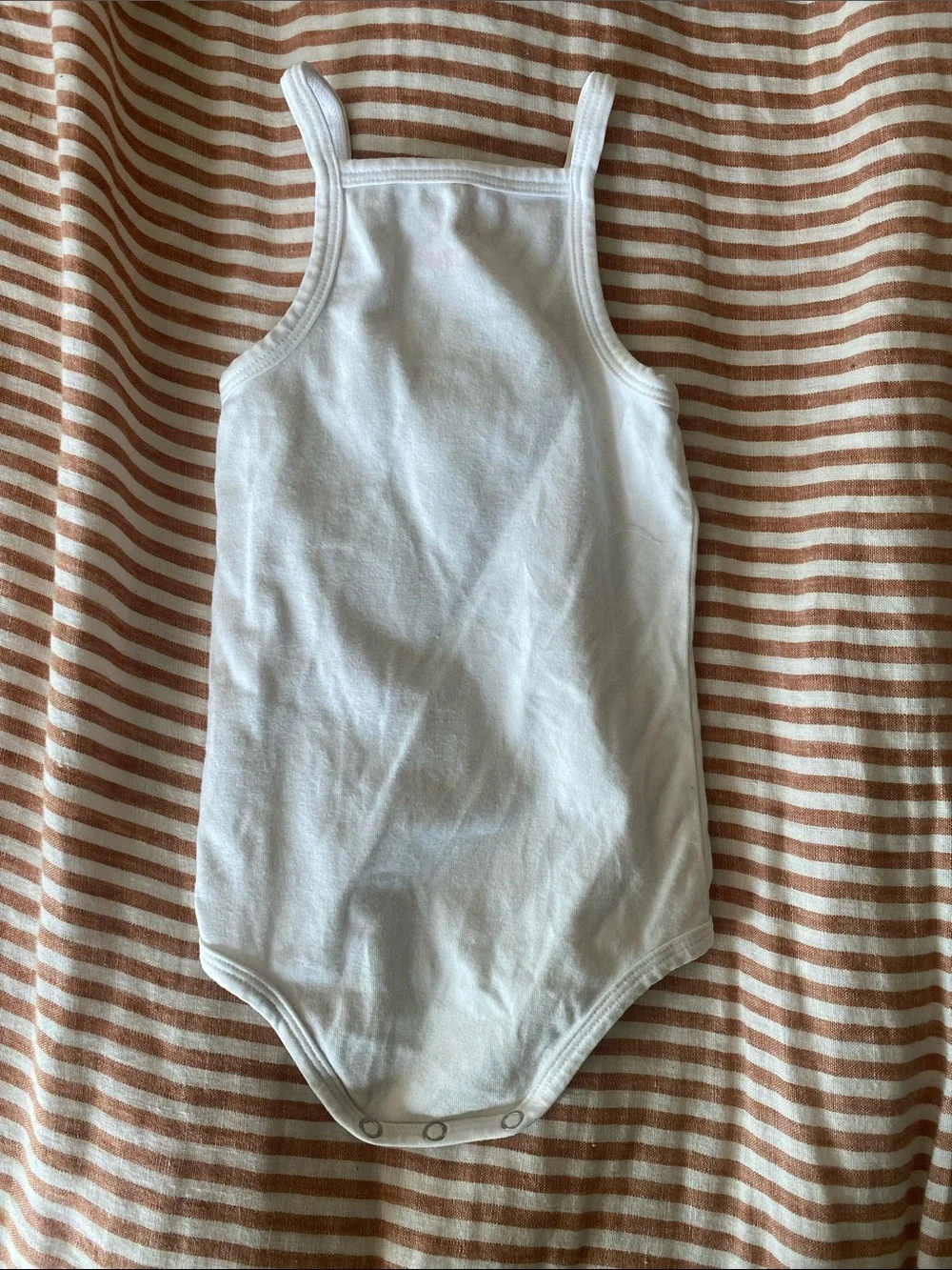 ARQ baby tank top onesie 6-12 months white organic cotton